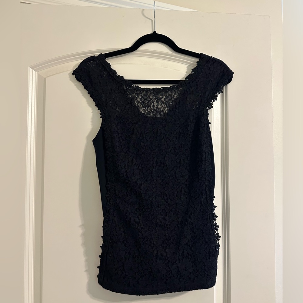 Express Black Lace Top